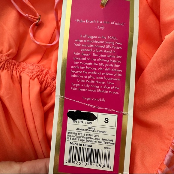 Lilly Pulitzer x Target Jungle Orange Strapless Ruffle Dress Size S NWT - Picture 11 of 15